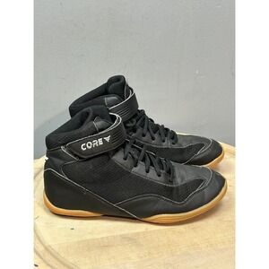 Core High Top Shoes Mens Size 8.5 Black Gum Sole Boxing Wrestling Training